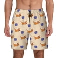 thumbnail image 3 of Uemuo Dachshund Pattern Mens Swim Trunks Quick Dry Board Shorts with Mesh Lining, Stretch Beach Shorts Quick Dry No-Chafing Board Shorts-, 3 of 9