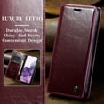 thumbnail image 2 of Leather Case for Samsung Galaxy S20FE Card Slot Folio Flip Wallet Case for Samsung Galaxy S20FE Premium PU Magnetic Kickstand Cover Soft TPU Inner Case Red, 2 of 14