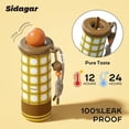 thumbnail image 4 of Sidagar 18 oz Yellow Plaid Ceramic Lined Insulated Tumbler with Straw, Leakproof Lid, 4 of 10