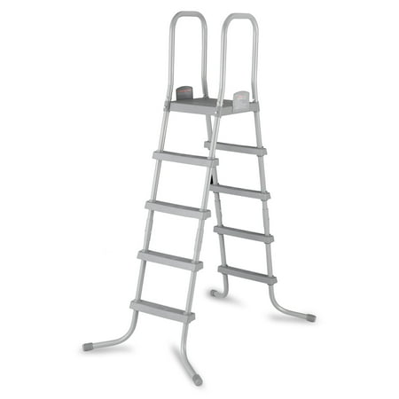 Bestway 58337E 52-Inch Steel Above Ground Swimming Pool Ladder No-Slip Steps