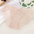 thumbnail image 4 of Women's Briefs Bikini Small Underwear V Cut Panties for Women Sexy Womens Underwear Lace Pack Women Bikini Lace Running No Chafe No Show Panties French Cut Beige M, 4 of 4