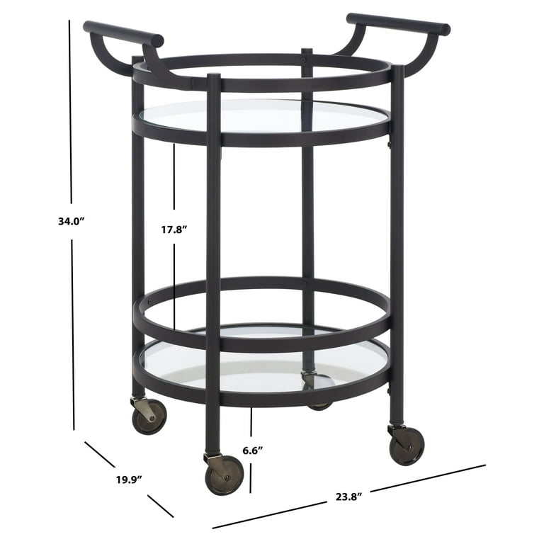 Safavieh Gray Metal Base with Glass Top Kitchen Cart (23.8-in x 19.9-in x 34-in) Safavieh Gray Metal Base with Glass Top Kitchen Cart (23.8-in x 19.9-in x 34-in)