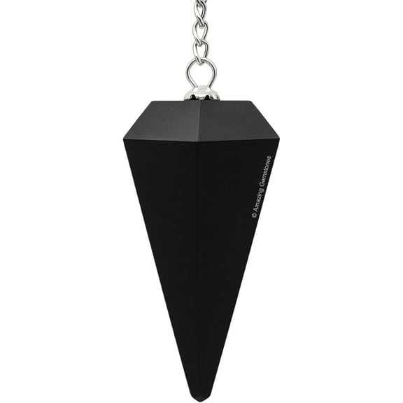 Shungite Crystal Pendulum Dowsing Reiki Hexagonal Points