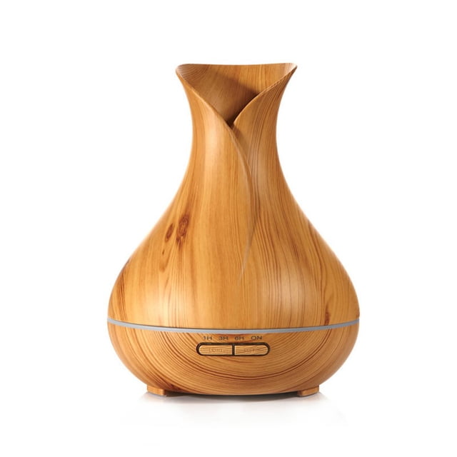 Wood Grain Petals Aromatherapy Machine Humidifier Colorful Lights Mute Home Light Wood