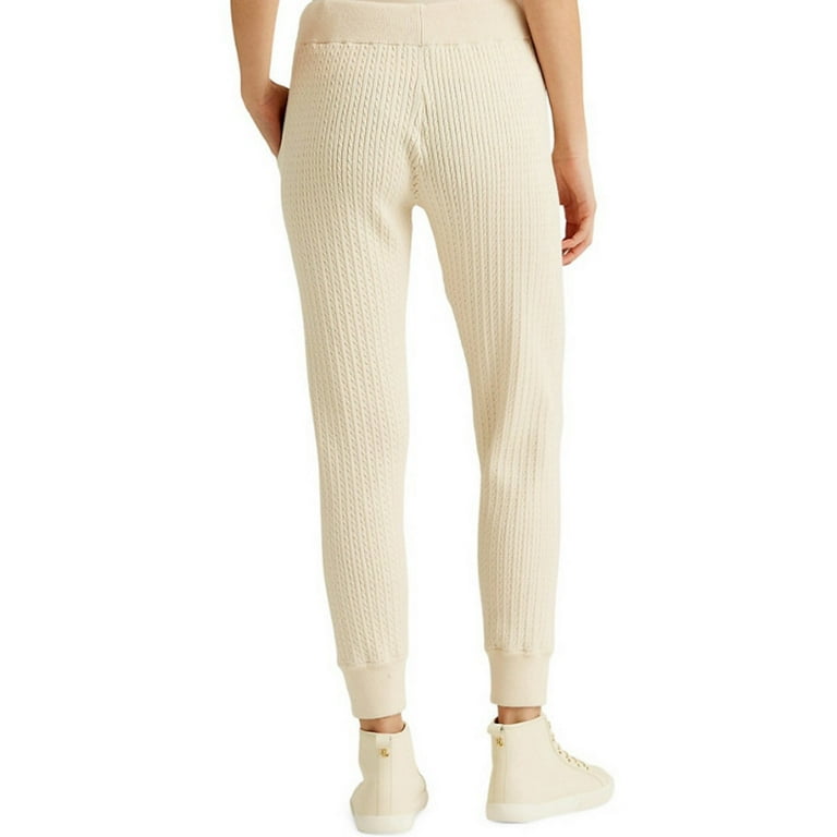 Ralph Lauren Women s Cable Knit Jogger Pants Brown Size X Large
