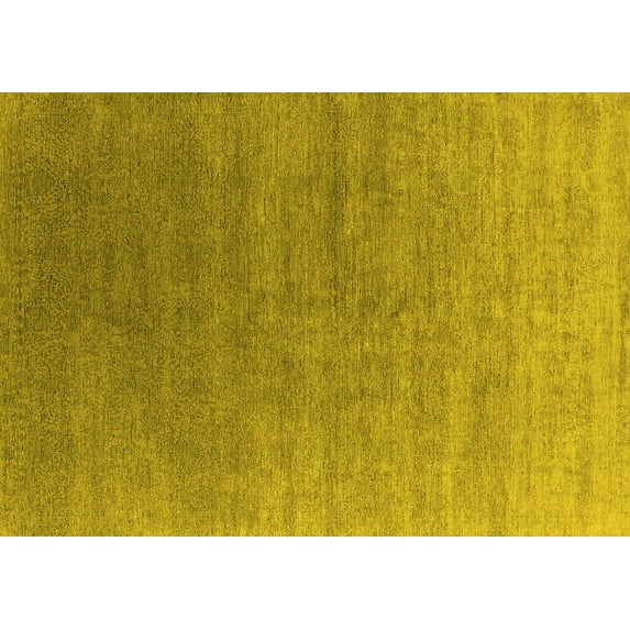 Ahgly Company Machine Washable Indoor Rectangle Oriental Yellow Industrial Area Rugs, 3' x 5'