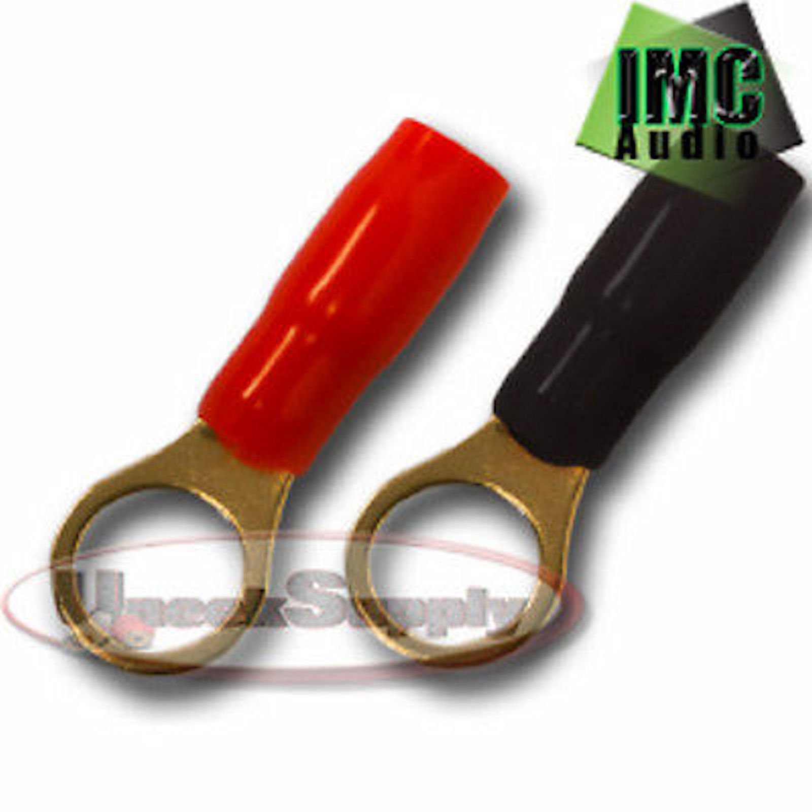 12 - 8 Gauge Wire Cable Ring Terminal Connectors Red and Black 6 Red 6 Black