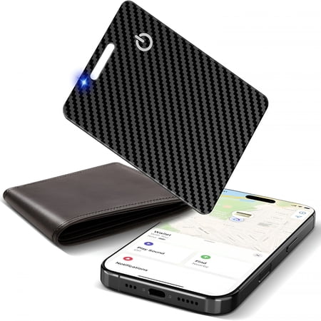 GJX Wallet Tracker Card(Ios Only),Rechargeable Bluetooth Smart Tracking Compatible Anti Tracker for Men Women Slim Item Locator for Purse Passport Key Luggage Tag