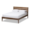thumbnail image 2 of Baxton Studio Elmdon Mid-Century Modern Solid Walnut Wood Slatted Headboard Style Full Size Platform Bed, 2 of 5