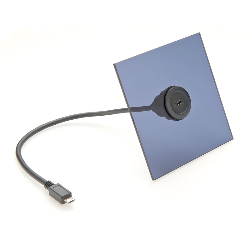 Micro USB Male to Female Extension Cable Flush Panel Mount Micro USB Type B Data & Charging Cable for Car, Boat, Enclosure