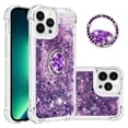 thumbnail image 1 of Funda para iPhone 14 Pro Max con Brillo Líquido Flotante, Purpurina, Parachoques y Anillo Giratorio Soporte, 1 of 5