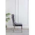 thumbnail image 3 of CHAISES K-LIVING ORICA EN VELOURS TOUFFETÉ DE COULEUR GRIS AVEC PIEDS EN ACIER INOXYDABLE ET POIGNÉE DOS ROBUSTE (2 CHAISES), 3 of 7