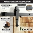 thumbnail image 6 of Homacer Black Rustic Sliding Barn Door Hardware Kit, for Two/Double Doors, 6ft Long Flat Track, Arrow Design Roller, Heavy Duty, for Interior & Exterior Use, 6 of 7