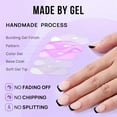 thumbnail image 3 of French Tip Press On Nails - Jelly Square Fake Nails with Nail Glue, Reusable Semi-Transparent Stick On Nails in 15 Sizes - 24PCS Soft Gel Glue On Nails Kit, Classic Black, 3 of 4