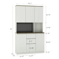 thumbnail image 2 of White 74" Sideboard With Charging, Freestanding Kitchen Pantry Cabinet Drawer And Buffet Charging Station Drawer, For Dining Living Room, 2 of 7