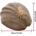 BURIBURI Womens Fall Winter Soft Floral Beanie Hats Chunky Solid Color ...