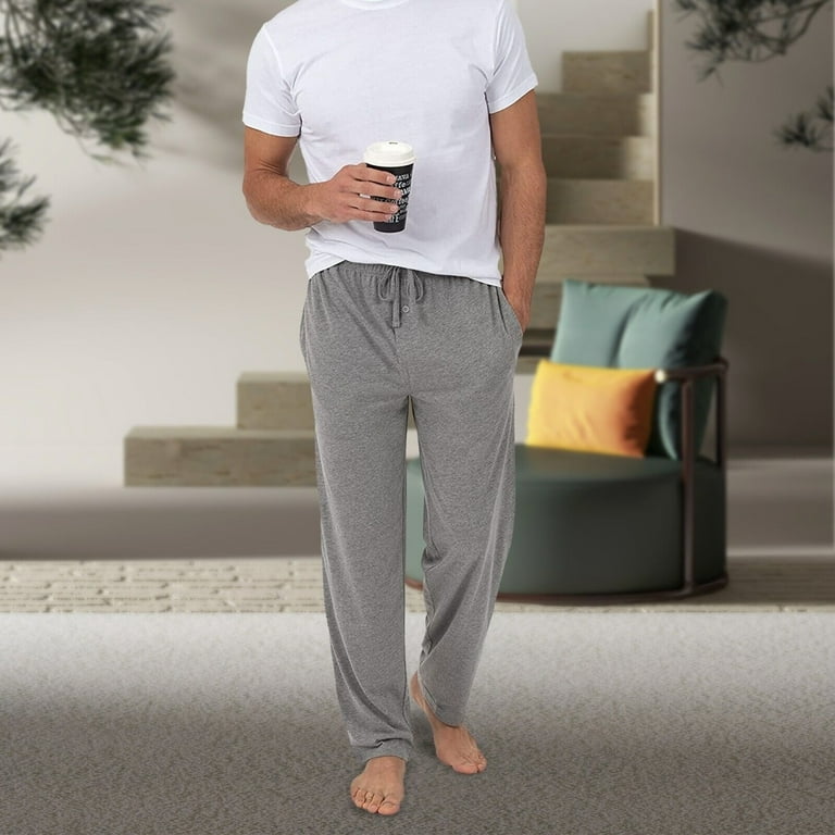 Men's Ultra-Soft Cotton Jersey Pajama Bottoms - Men's Loungewear