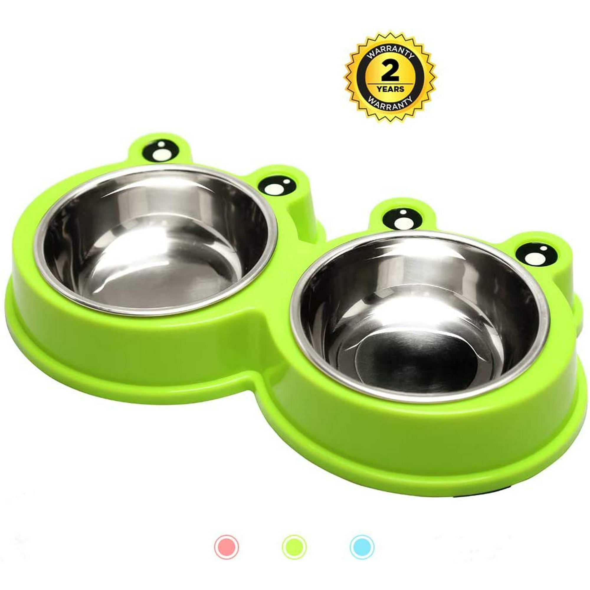 Bamaia Durable Stainless Steel Dog Bowl Food Water Feeder Non Slip Design Resistant Silicone Mat Non Slip Design Prevent Slipping For Little Size Dogs
