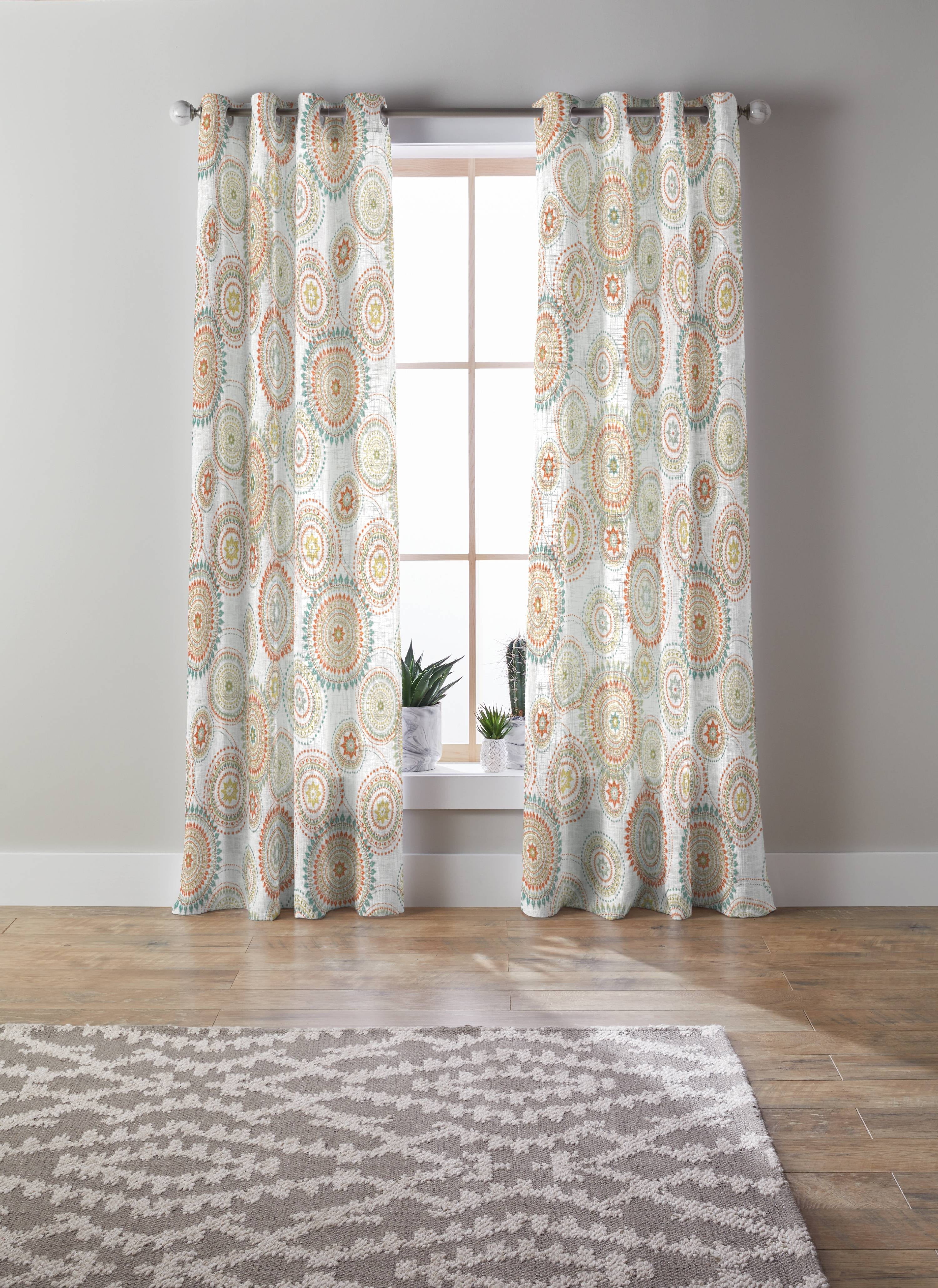 Better Homes & Gardens Rambling Medallion Printed Sheer Window Curtain Panel