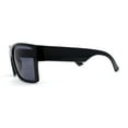 thumbnail image 3 of Mens Flat Top Sport Rectangle Horn Rim Sunglasses Shiny Black, 3 of 4