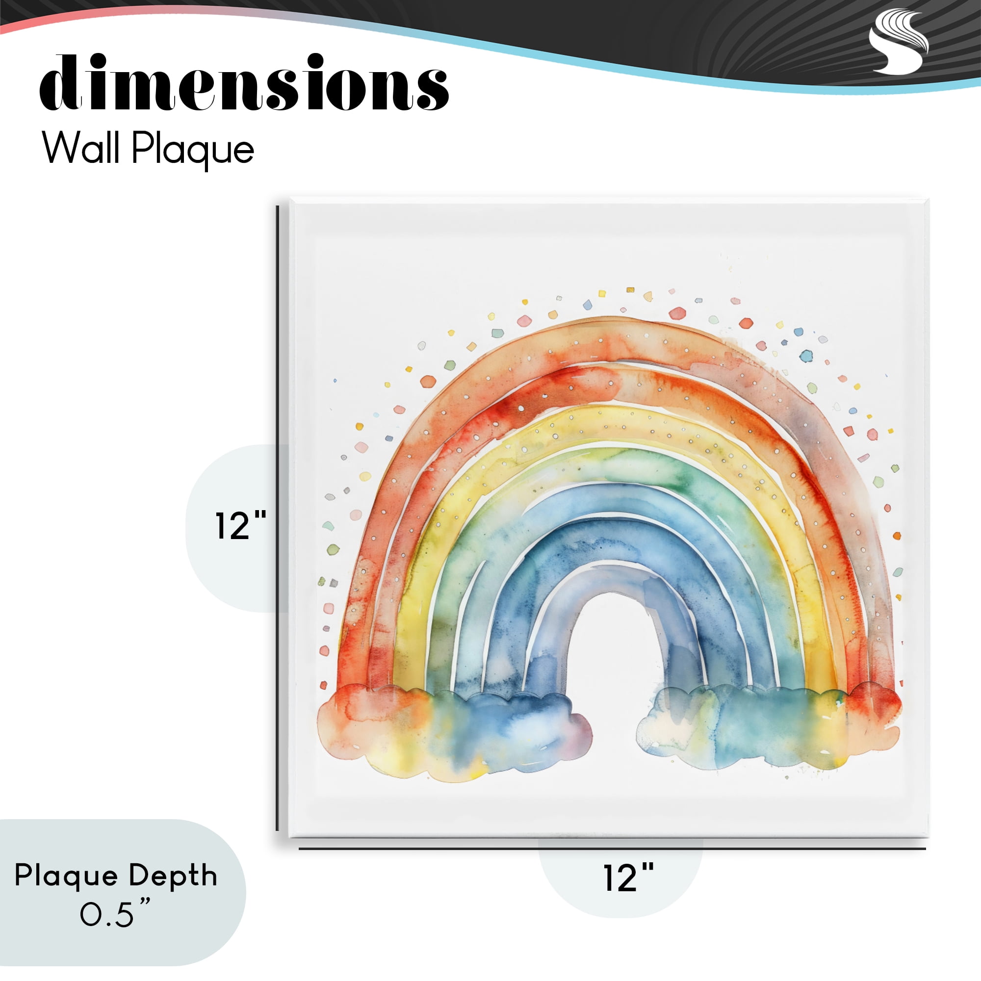 Stupell Industries Colored Rainbow Clouds Wall Plaque Art, design by Creative Studio