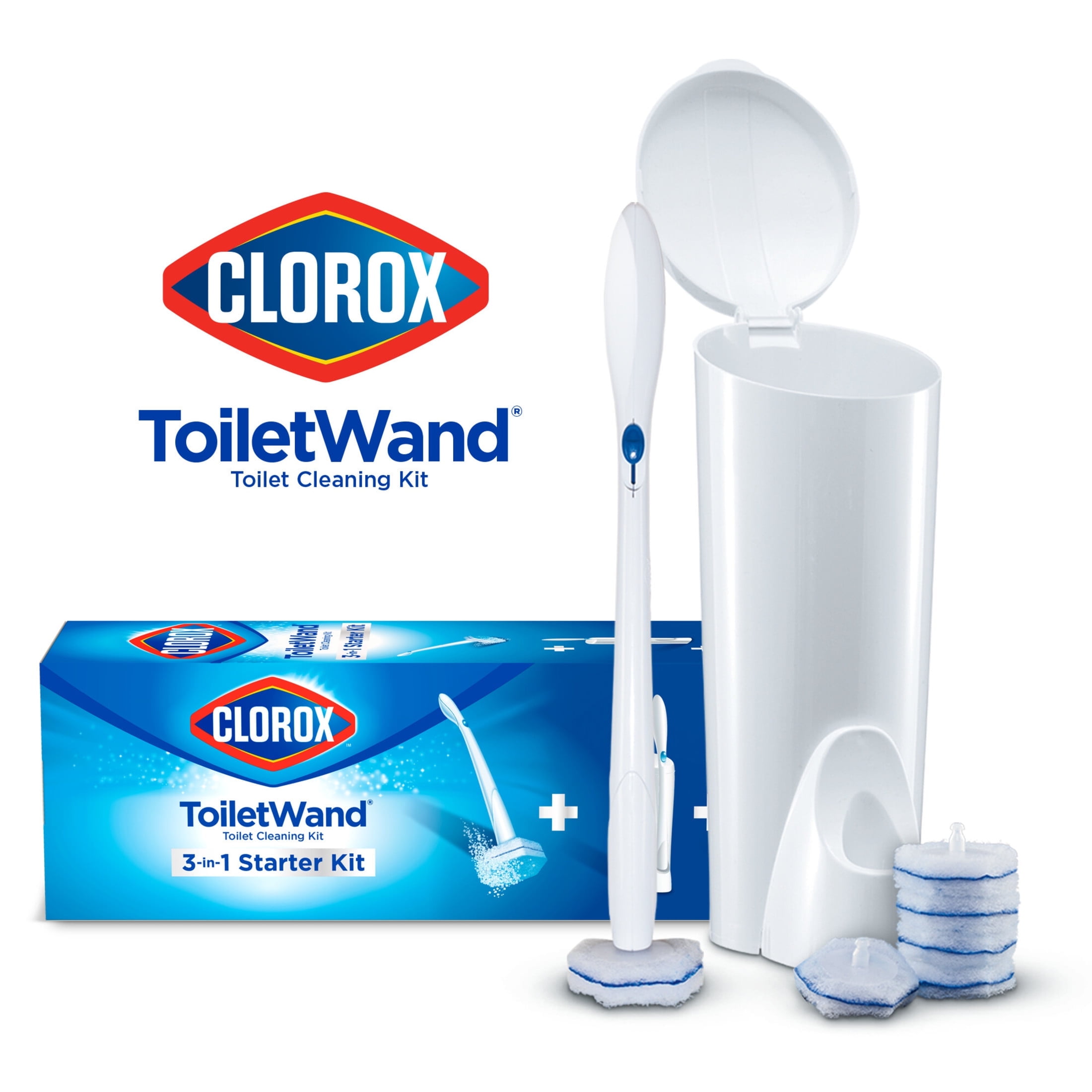 Clorox Toilet Wand Disposable Toilet Bowl Brush and Clorox Toilet Wand Toilet Cleaning Refills Bundle
