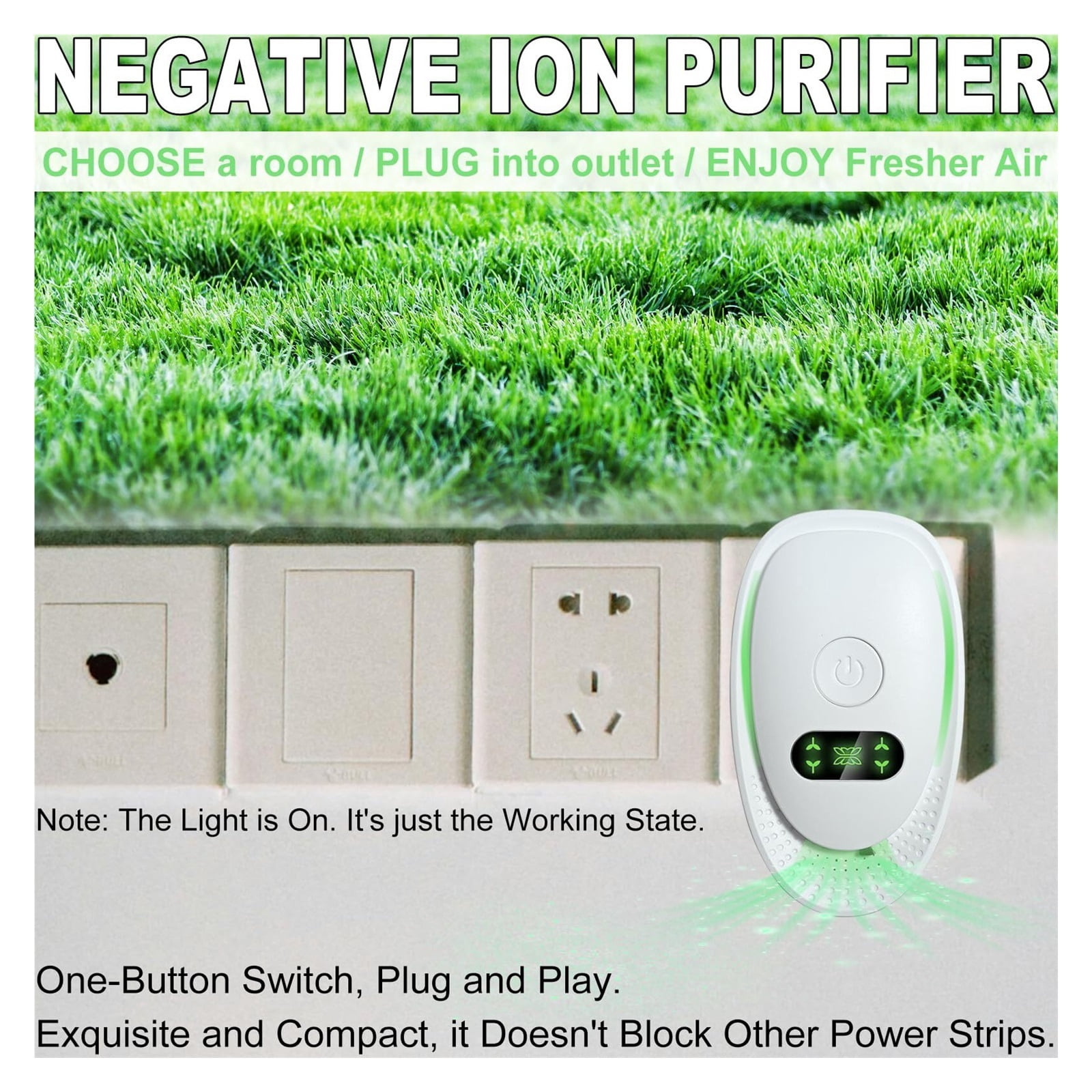 Plug In Negative Ion Air Purifiers,Air Ionizers,Negative Ion Filtration System,Quiet Mini Air Cleaner, Bedroom,Office,Basement-Portable Air Purifier Odor,Smoke,Dust,Pet Smell.4 Pack