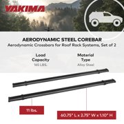 YAKIMA 60 Inch Steel CoreBar Aerodynamic Roof Rack Crossbars, Set of 2