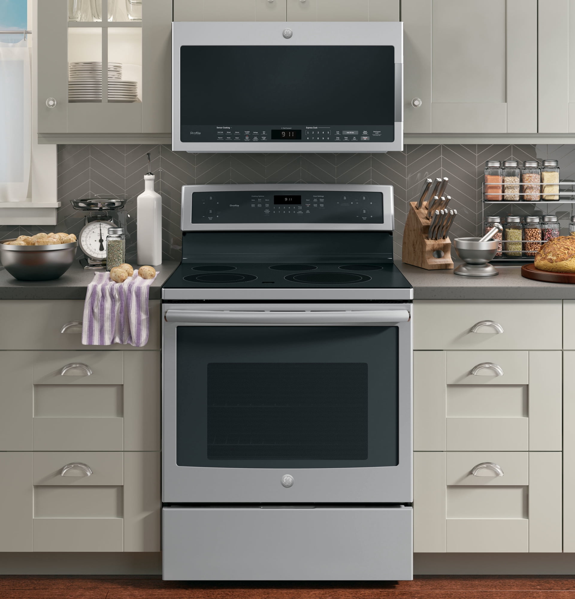 GE Profile PVM9005SJSS 30 Over-the-Range Microwave with 2.1 cu. ft. Capacity in Stainless Steel