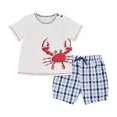 thumbnail image 1 of baby boys Mud Pie Short Set, Crab, Size medium 2T-3T US, 1 of 3