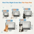 thumbnail image 3 of EDX 42 Inch Big Dog Crate with Divider Panel, Double Door Folding Metal Wire Dog Cage with Plastic Leak-Proof Pan Tray, Black, 3 of 12