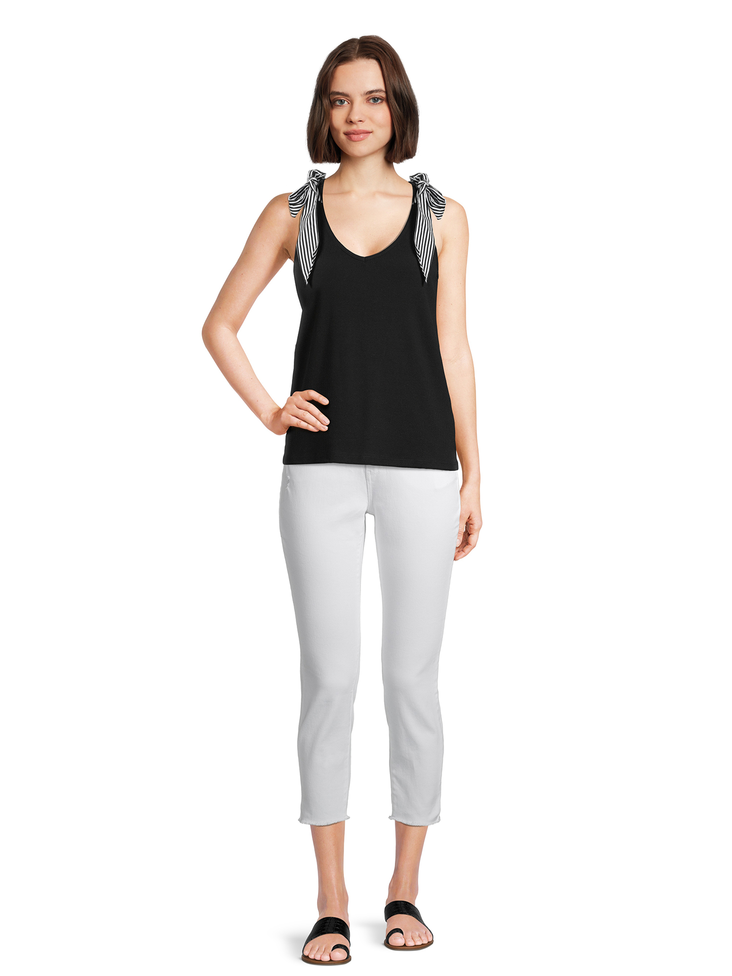 Time and Tru Women's Bow Shoulder Tank Top - image 2 of 5