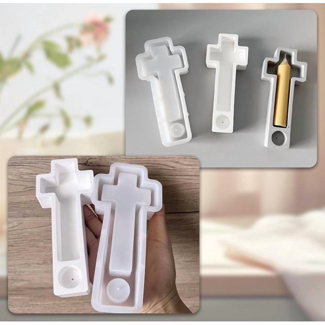 Molde de candelabro de silicona con agujero de incienso | Plantilla de manualidades reutilizable flexible | Moldeado de jabonera de resina DIY | Soporte decorativo de aromaterapia | Diseño de