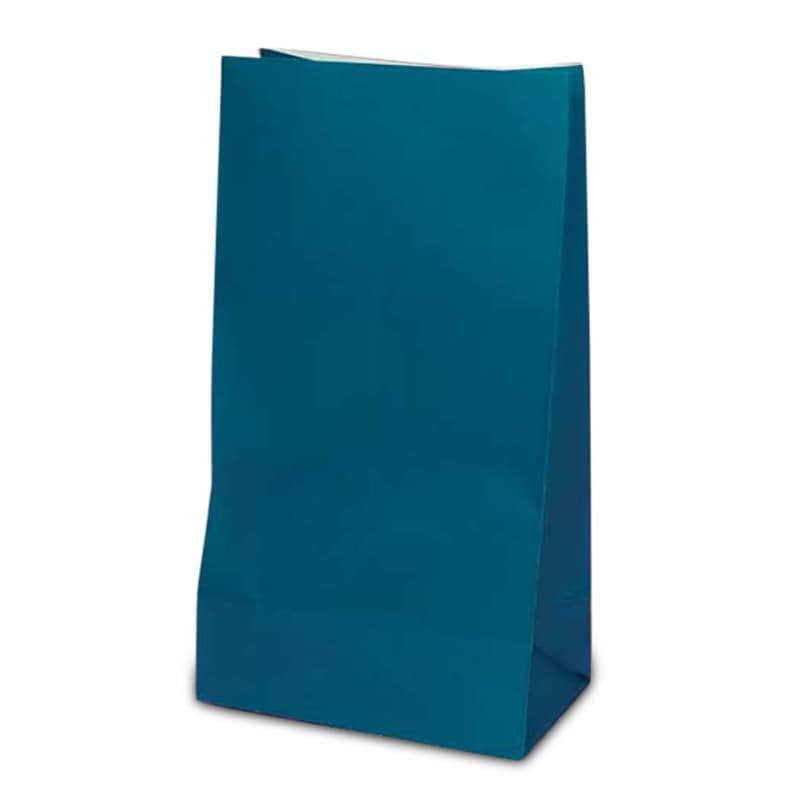 45/8" X 8 3/16" Blue Colored Paper Lunch Bags Quantity 50 Gusset
