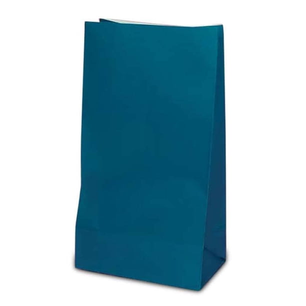 45/8" X 8 3/16" Blue Colored Paper Lunch Bags Quantity 50 Gusset