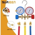 thumbnail image 5 of R134A R410A R22 R12 Refrigeration Charging Hose Set with Ball Valve, 1/4" SAE Thread AC HVAC Manifold Gauge Hose Kit, Low Loss Refrigerant Hoses with Ball Valves, 3pcs Color Coded Hoses 9.8‘’, 5 of 5