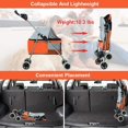 thumbnail image 3 of FDW BestPet Poussette pour Animaux 4 Roues Chic Pliable Imperméable Portable de Voyage Poussette pour Chat Chien, Porte-Gobelet (Orange), 3 of 8
