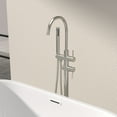thumbnail image 2 of Logmey Freestanding Bathtub Faucet Floor Mounted Two Handles in Brushed Nickel, 2 of 12