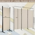 thumbnail image 2 of YEXJ 3-Panel Folding Privacy Screen, 6 Ft Portable Room Divider for Separating Spaces,102" W x 70" H Freestanding Partition Room Panel-Beige, 2 of 10