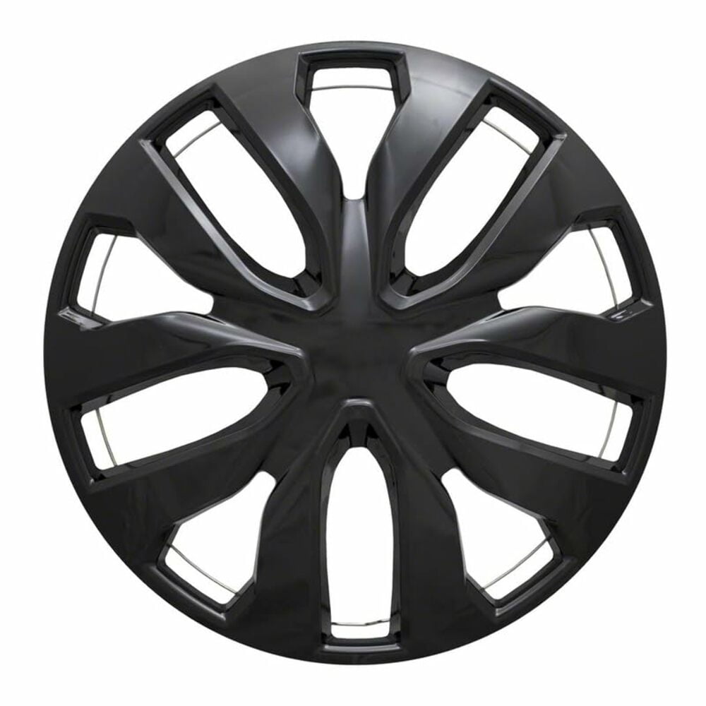 Fuel Rider Set of 4 17 inch Gloss Black Snap-On Hubcaps With 10 Spoke Compatible With 2014-2020 Nissan Rogue S Standard Steel Wheel Covers