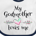 thumbnail image 4 of Inktastic My Godmother Loves Me Heart Godchild Boys or Girls Baby Bib, 4 of 4