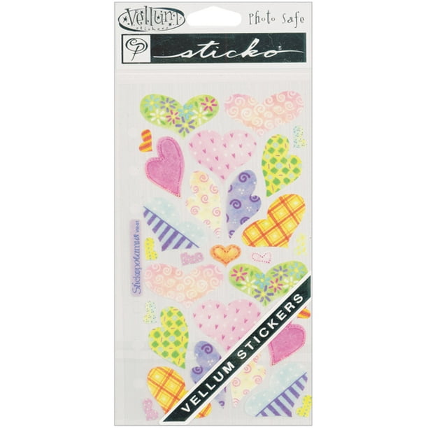 Sticko Velin Stickers-Pastel Coeurs
