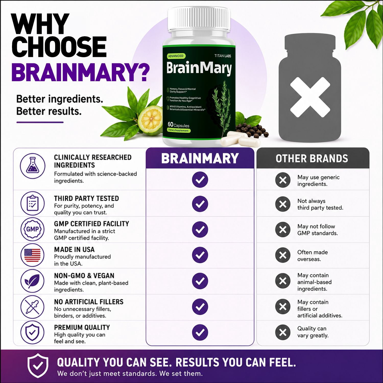 BrainMary Advanced  Pills for Brain Support Formula Supplement Brain Mary 300 Capsules