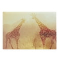 thumbnail image 1 of Safari Cutting Board, Illustration Tropic Giraffes Tallest Neck Animal Mammal in Retro Vintage Print, Decorative Tempered Glass Cutting and Serving Board, Large Size, Orange, by Ambesonne, 1 of 1