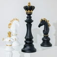 thumbnail image 3 of Navaris Chess Statue Decor Piece - 16" Tall Decorative Resin Sculpture - Large Game Figure Decoration Ornament for Home, Office, Study - Black King, 3 of 6