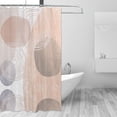 thumbnail image 3 of YFYANG Waterproof Bathroom Shower Curtain, Bohemian Simple Round Shower Curtain Set with Hooks, Home Bathroom Tub Decor - 72 "x72", Iron Hooks, 3 of 6