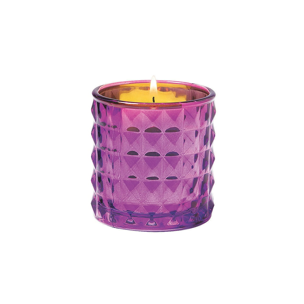 Purple Distressed Glass Votives 6Pc Home Decor 6 Pieces Walmart