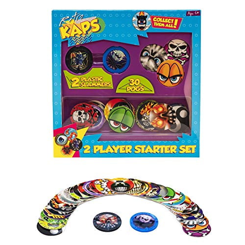 Retro KAPS 2 Player Starter Set 2 Plastic Slammers & 30 Pogs 