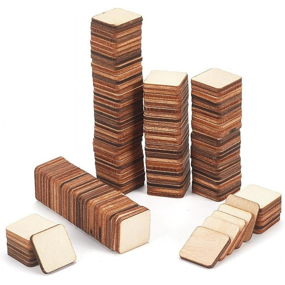 300 Pcs Wood Squares for DIY Crafts 0.8x0.8 Inch Square Blank Wooden Blank Balsa Wood Sheets Unfinished Wood Pieces for Crafts Painting Writing DIY Supplies Carving Home Decorations 1bag