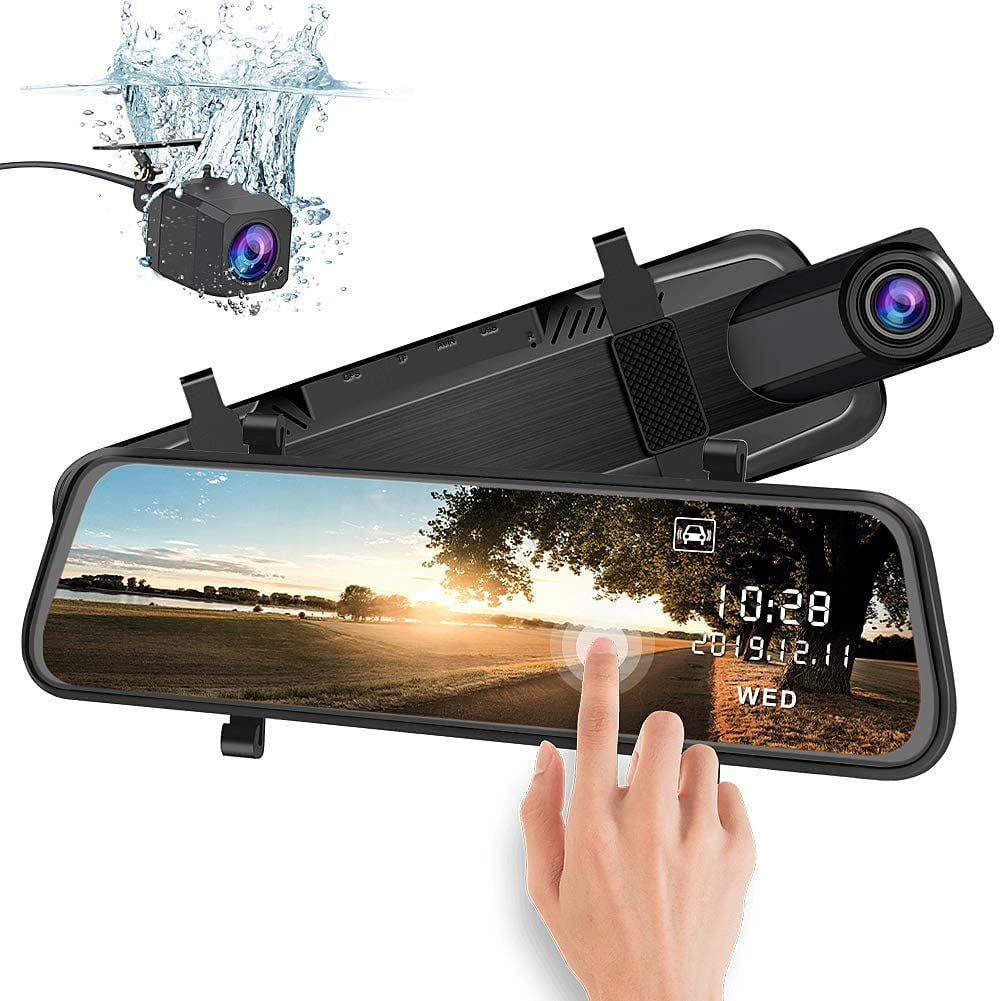 gps rear view mirror backup camera bluetooth